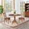 International Concepts Round 42 in Dual Drop Leaf Table, 2 Emily Side Chairs, Distressed Oak, 42 in W, 42 in L, 29.5 in H K42-42DP-C617P - alternate 4